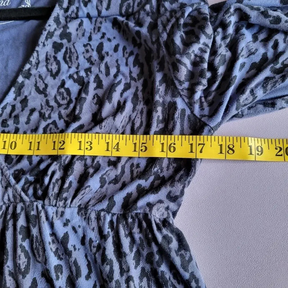 Soma Purple‎ Cheetah Print Babydoll Tunic Top Women's M Mobwife Loungewear Y2K - Picture 14 of 15